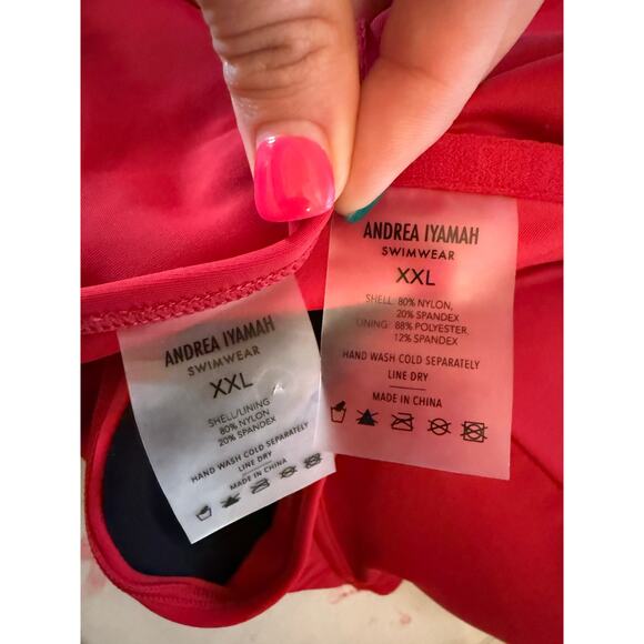 Andrea Iyamah Maven Bikini Top & Bikini Bottom Set Red Women's XXL Beach Swim - Picture 4 of 4